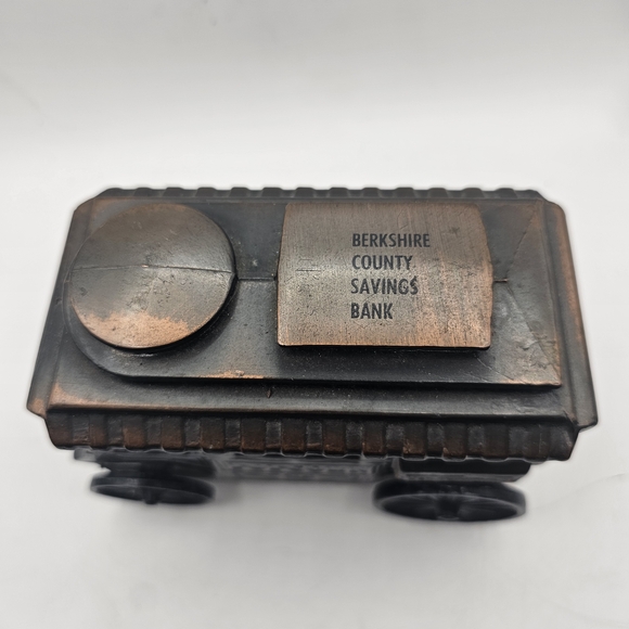 Vintage Black Cast Iron Wagon Coin Bank - Picture 5 of 6